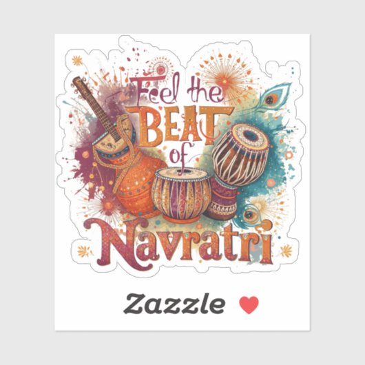 Feestelijke Beats – Kleurrijke Navratri Celebratio Sticker (Vel)