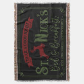 Feestelijke Bed and Breakfast Kerst Deurmat Gooi Deken (Voorkant Verticaal)