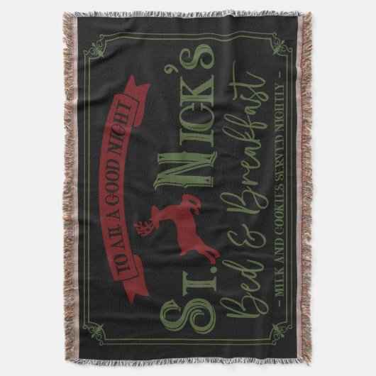 Feestelijke Bed and Breakfast Kerst Deurmat Gooi Deken (Voorkant Verticaal)