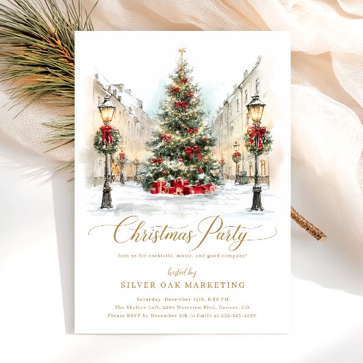 Feestelijke Bedrijfs Kerstfeest Kaart