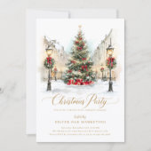 Feestelijke Bedrijfs Kerstfeest Kaart (Voorkant)