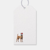 Feestelijke Belgische Malinois Holiday Dog Kerstmi Cadeaulabel (Achterkant)