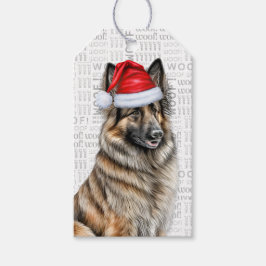 Feestelijke Belgische Tervuren Holiday Dog Christm Cadeaulabel