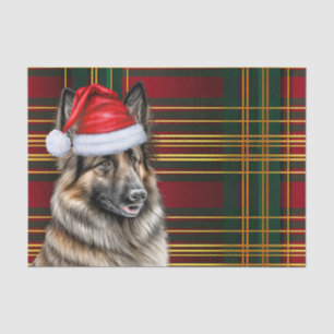 Feestelijke Belgische Tervuren Hond Plaid Kerstmis Tissuepapier