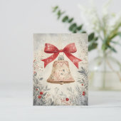 Feestelijke Bell Kerstgroet Briefkaart (Staand voorkant)