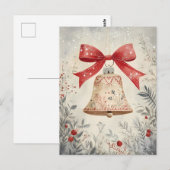 Feestelijke Bell Kerstgroet Briefkaart (Voorkant / Achterkant)
