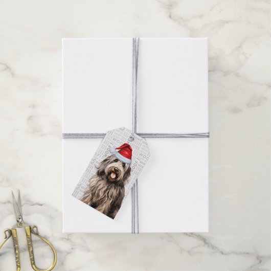 Feestelijke Bergamasco Holiday Dog Kerstmis Cadeaulabel (Met Touw)