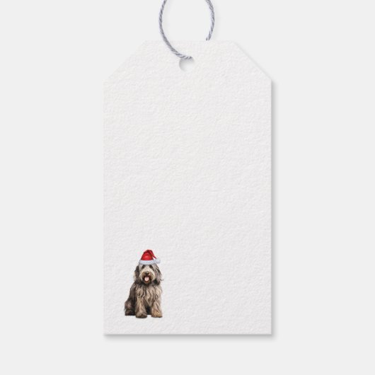 Feestelijke Bergamasco Holiday Dog Kerstmis Cadeaulabel (Achterkant)