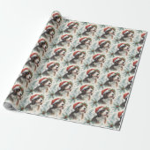 Feestelijke Bernedoodle-hond Sinterklaashoed water Cadeaupapier (Uitgerold)