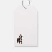 Feestelijke Berner Sennenhond Kerstvakantie Cadeaulabel (Achterkant)