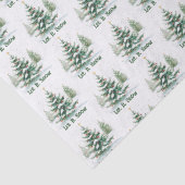 Feestelijke besneeuwde kerstboom laat het sneeuwen tissuepapier (Detail)