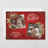 Feestelijke Bessen en Groene Takken Prettig Kerstm Feestdagenkaart (Voorkant)