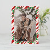 Feestelijke Bessen en Groene Takken Prettig Kerstm Feestdagenkaart (Staand voorkant)