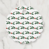 Feestelijke bessen Traditionele Groene & Rode Kers Bedankjes Labels (Achterkant)