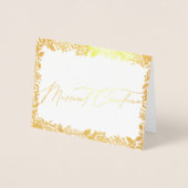 Feestelijke bessen Traditionele Groene & Rode Kers Folie Kaarten (Voorkant)