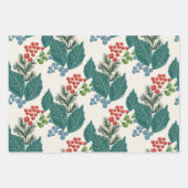 Feestelijke bessen Traditionele Groene & Rode Kers Inpakpapier Vel (Voorkant 3)