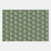 Feestelijke bessen Traditionele Groene & Rode Kers Inpakpapier Vel (Voorkant)