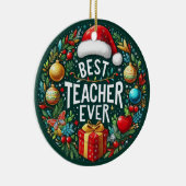 Feestelijke beste leraar ooit keramisch ornament (Rechts)