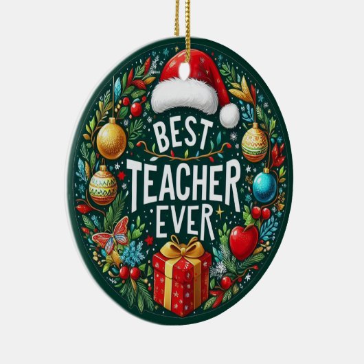 Feestelijke beste leraar ooit keramisch ornament (Rechts)