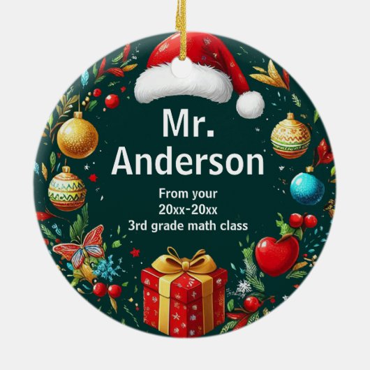 Feestelijke beste leraar ooit keramisch ornament (Achterkant)