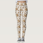 Feestelijke betegelde gouden kerstbomen cadeaus leggings (Voorkant)