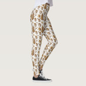 Feestelijke betegelde gouden kerstbomen cadeaus leggings (Rechts)