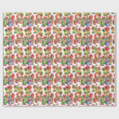 Feestelijke betegelde kerst elf cadeaupapier (Vlak)