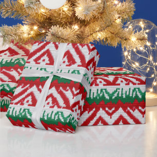 Feestelijke betegelde kerst lelijke trui party cadeaupapier