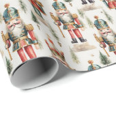 Feestelijke betegelde kerst notenkraker waterverf cadeaupapier (Rol Hoek)