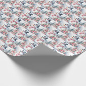 Feestelijke betegelde Kerst waterverf sneeuwpop ro Cadeaupapier (Hoek)