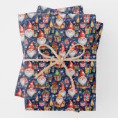 Feestelijke betegelde kerstkabouter inpakpapier vel (In situ)