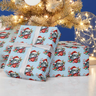 Feestelijke betegelde strand dolfijn Kerstmis Cadeaupapier