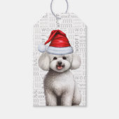 Feestelijke Bichon Frise Dog Kerstvakantie Cadeaulabel (Voorkant)