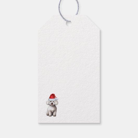 Feestelijke Bichon Frise Dog Kerstvakantie Cadeaulabel (Achterkant)