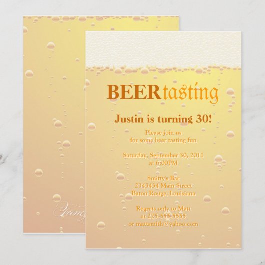 Feestelijke Biertasting Kaart (Voorkant / Achterkant)