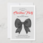 Feestelijke Black Bow kerstfeest Kaart (Voorkant)
