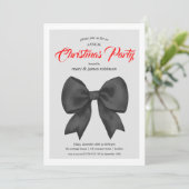 Feestelijke Black Bow kerstfeest Kaart (Staand voorkant)