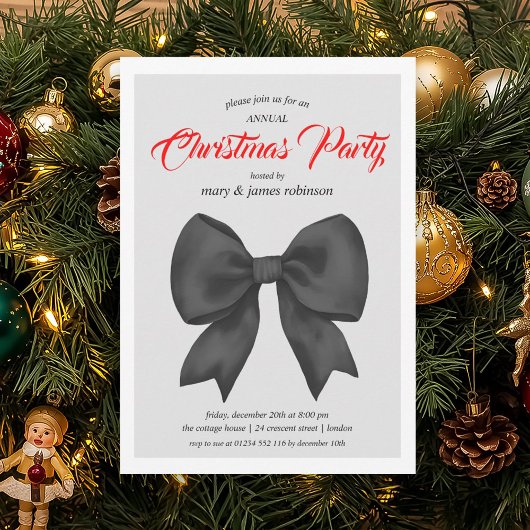Feestelijke Black Bow kerstfeest Kaart