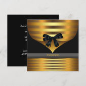 Feestelijke Black Gold-feestje Kaart (Voorkant / Achterkant)