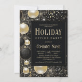 Feestelijke Black Gold Ornamenten Holiday Kantoor Kaart (Voorkant)