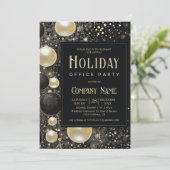 Feestelijke Black Gold Ornamenten Holiday Kantoor Kaart (Staand voorkant)