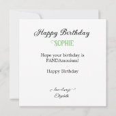 FEESTELIJKE BLACK & WHITE PANDA THEMA KIDS VERJAAR KAART (Achterkant)