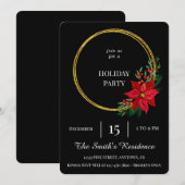 Feestelijke Black Wreath Holiday Party Schattige E Kaart (Voorkant / Achterkant)