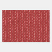 Feestelijke bladbloemige kerst traditioneel rood inpakpapier vel (Voorkant 2)