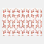 Feestelijke bladbloemige kerst traditioneel rood inpakpapier vel (Voorkant)