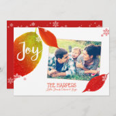 Feestelijke Bladeren Foto Feestdagenkaart (Voorkant / Achterkant)