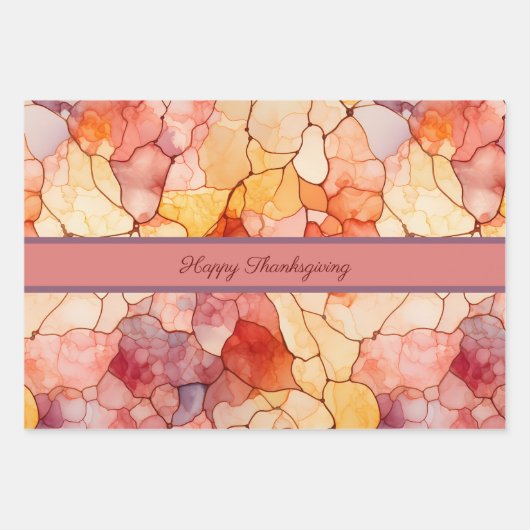 Feestelijke bladeren Terrazzo effect aangepaste na Inpakpapier Vel (Voorkant 3)