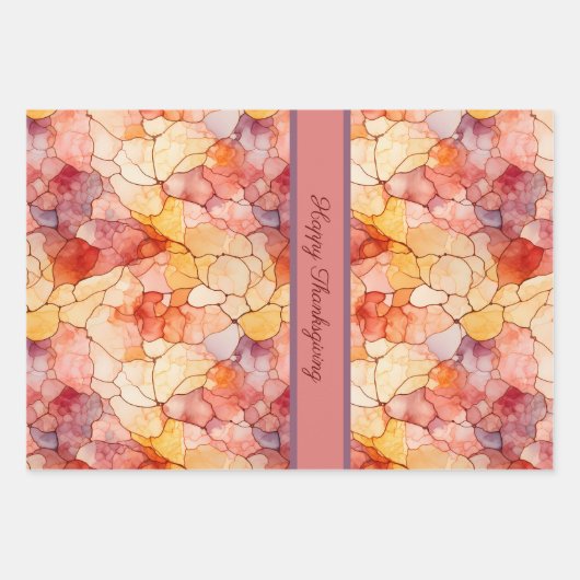 Feestelijke bladeren Terrazzo effect aangepaste na Inpakpapier Vel (Voorkant)