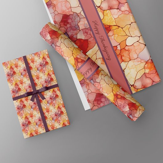 Feestelijke bladeren Terrazzo effect aangepaste na Inpakpapier Vel