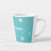 Feestelijke Blauwe en Witte Kerst Mok (Rechts)